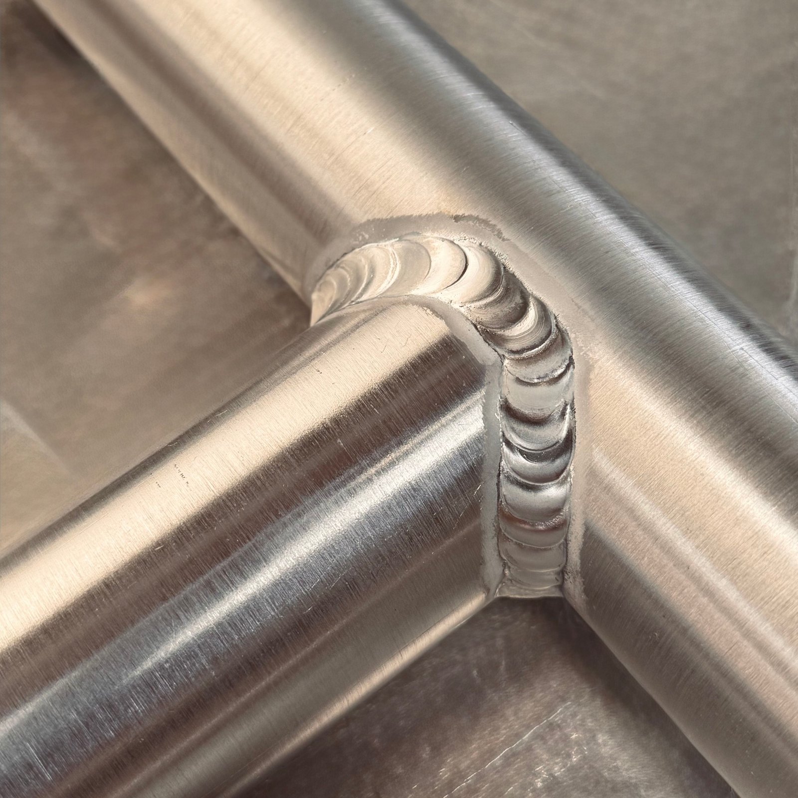 TIG weld detail on custom ute fabrication