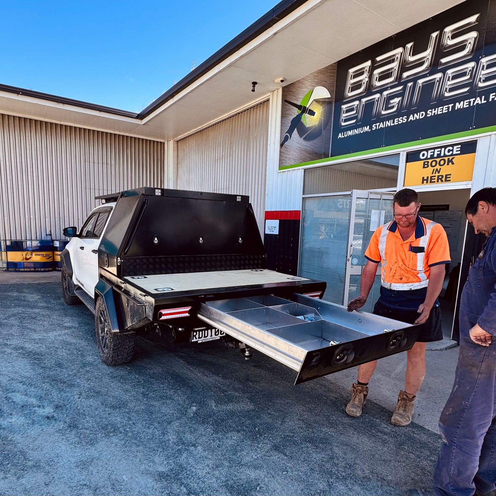 Custom ute fabrication in progress at the Bays Engineering workshop